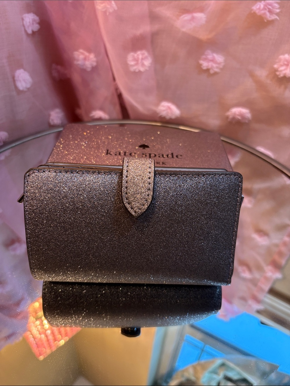 Kate Spade New York Shimmy Glitter Compact Wallet